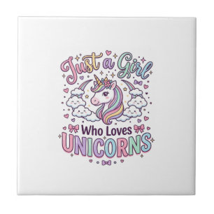 Carreau Licorne Juste une fille qui aime les licornes fond