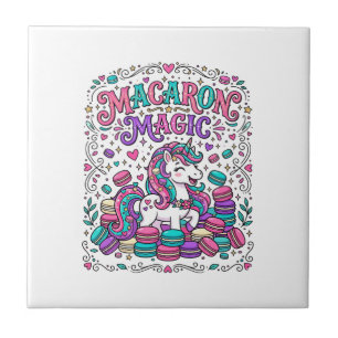 Carreau Licorne Macaron Magie Coloré Marché Artwork