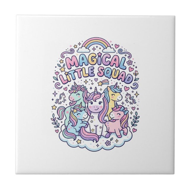 Carreau Licorne Magical Little Squad Conception Graphique  (Devant)
