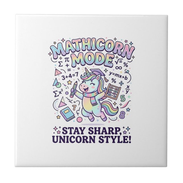 Carreau Licorne Mathicorne Mode Charmant Fond Blanc D (Devant)
