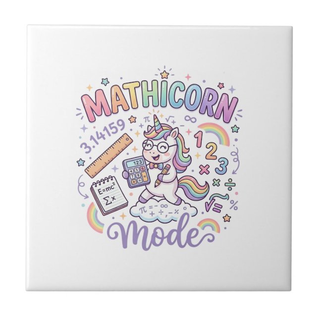 Carreau Licorne Mathicorne Mode Typographie Adorable Desig (Devant)