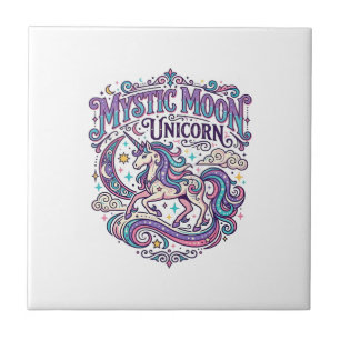 Carreau Licorne Mystique Lune Licorne Coloré