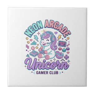 Carreau Licorne Néon Arcade Licorne Produit de Style Rétro