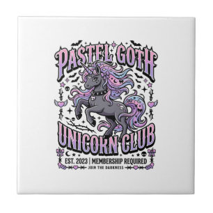 Carreau Licorne Pastel Goth Licorne Club Commercial Sticke