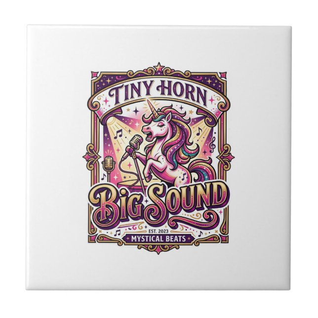 Carreau Licorne Petite Corne Gros Son Stylé Merch Design_1 (Devant)