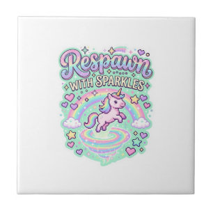 Carreau Licorne Réapparition avec des Paillettes Vecteur P
