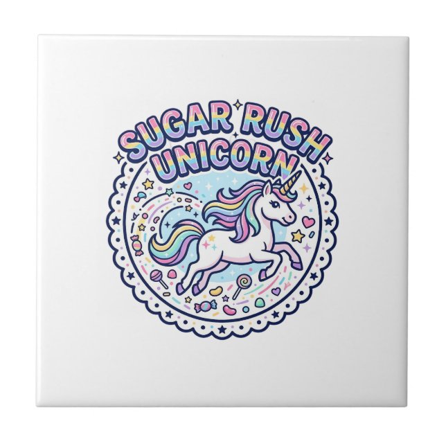 Carreau Licorne Sugar Rush Licorne Drôle Cadeau Mignon Des (Devant)