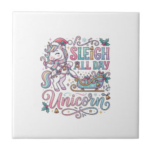 Carreau Licorne Traîneau Toute La Journée Licorne Adorable
