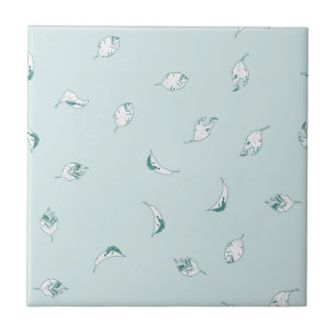 Carreau Light Green and White Leaves