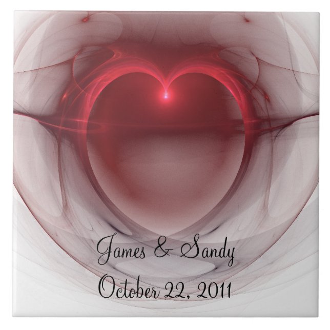 Carreau Lighted Heart Fractal Personalized (Devant)