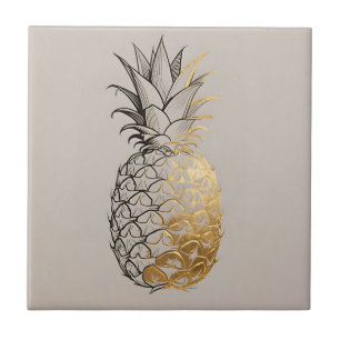 Carreau Ligne artistique ananas doré