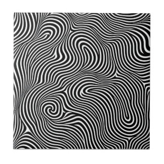 Carreau ligne hypnotique confuse motif noir blanc tourbill
