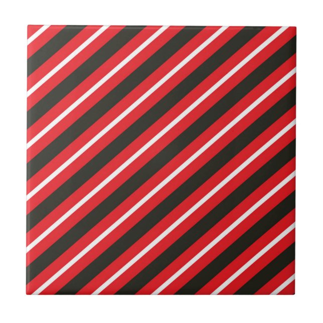 Carreau Lignes diagonales blanches rouges Grilles géométri (Devant)