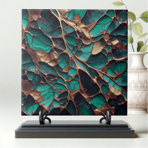 Carreau Lignes d'or limmerant biologique sur Emerald Green