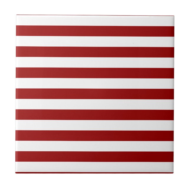 Carreau Lignes rouges et blanches épaisses, motif géométri (Devant)