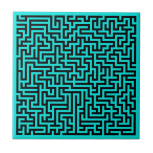 Carreau Lignes turquoise de Maze noir