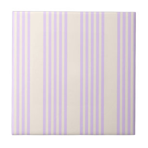 Carreau Lilac violet et beige cinq bandes motif