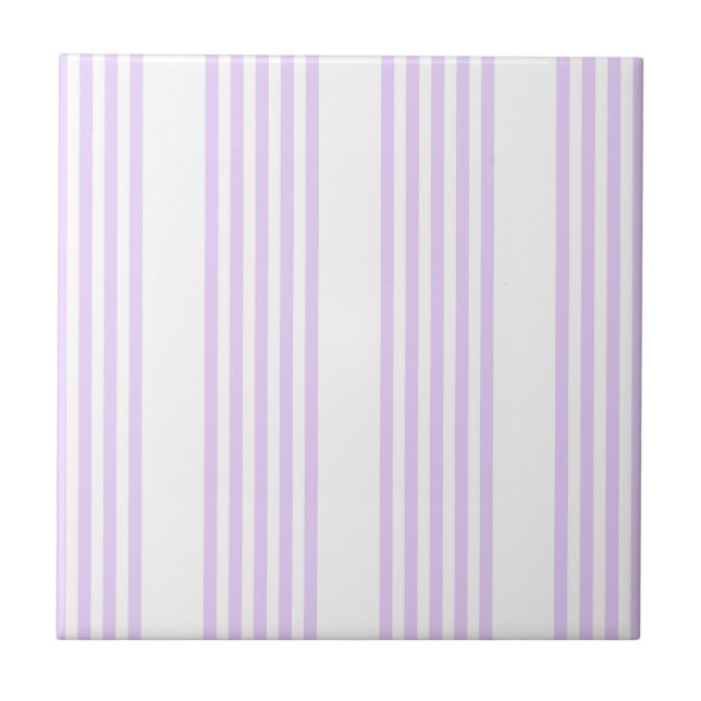 Carreau Lilac violet et blanc cinq bandes motif (Devant)