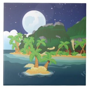 Carreau L'île au trésor tropical