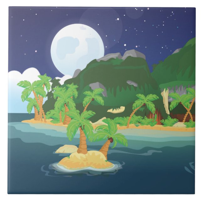 Carreau L'île au trésor tropical (Devant)