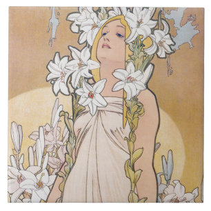 Carreau Lily (quatre fleurs), Alphonse Mucha