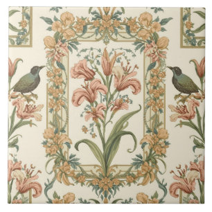 Carreau Lily Vintage Romantique Art Nouveau Botanique Oise
