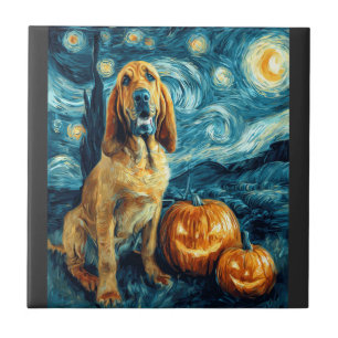 Carreau Limier Chien Mignon Halloween Jack O Lanterne Citr