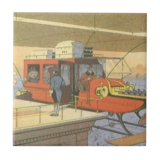 Carreau Limousine Hélicoptère Avion Science-Fiction Vintag (Devant)