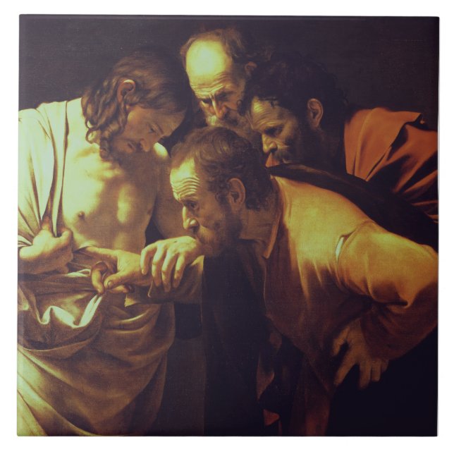 Carreau L'Incrédulité de saint Thomas par Le Caravage (Devant)
