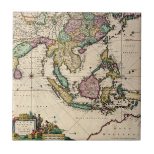 Carreau L'Inde et la Ceylan vers l'Australie