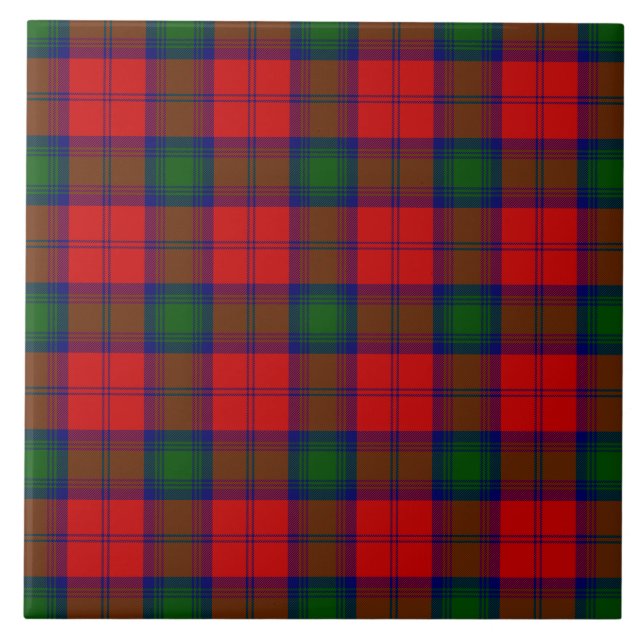Carreau Lindsay tartan rouge vert plaid (Devant)