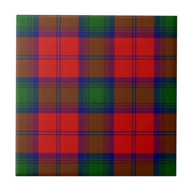 Carreau Lindsay tartan rouge vert plaid (Devant)