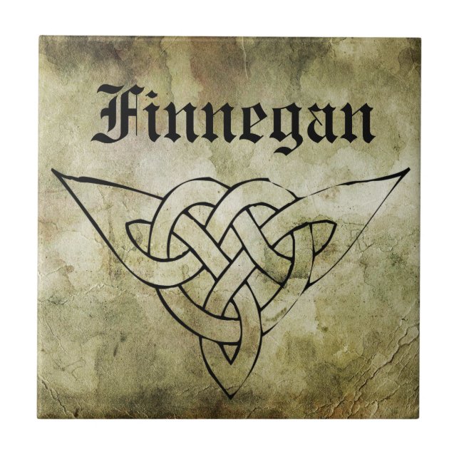 Carreau linocut symbolique irlandais celtique de nom de (Devant)