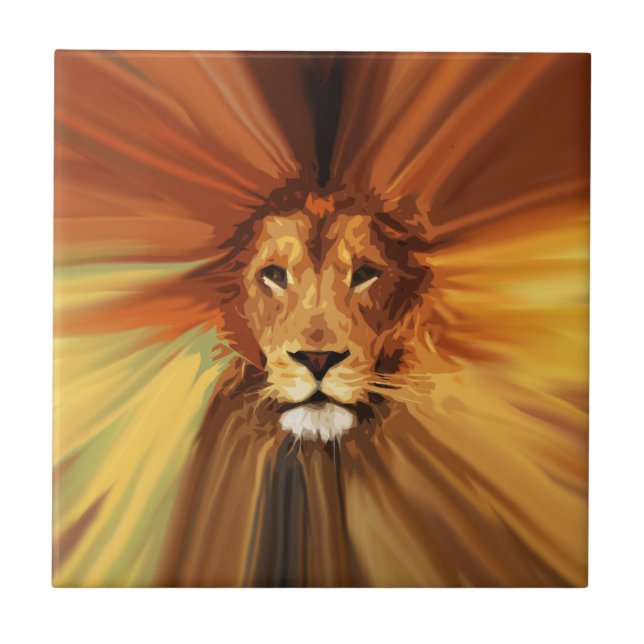 Carreau Lion Abstrait (Devant)