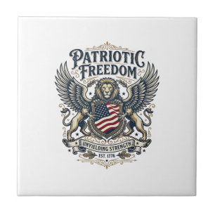 Carreau Lion Aigle Patriotique Animal Hybride Gardien Patr
