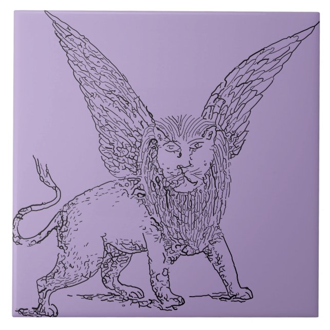 Carreau Lion ailé symbole de Saint Marc (Devant)