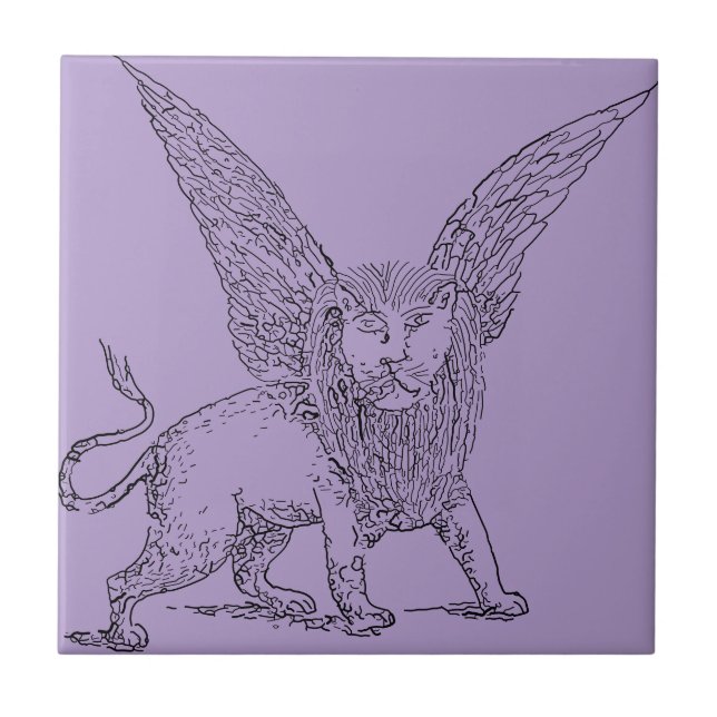 Carreau Lion ailé symbole de Saint Marc  (Devant)
