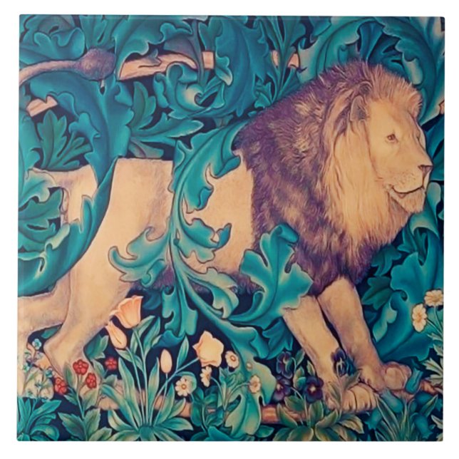 Carreau Lion dans la forêt, William Morris Carrelage céram (Devant)