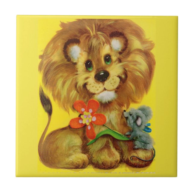 Carreau lion et souris (Devant)