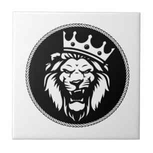 Carreau Lion rugissant avec couronne