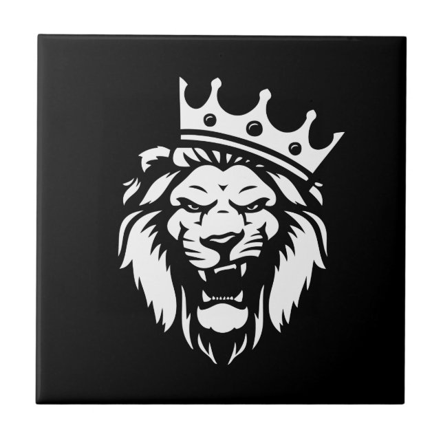 Carreau Lion rugissant avec couronne (Devant)