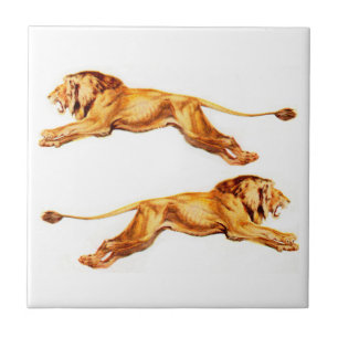 Carreau lions aux fins de la croix