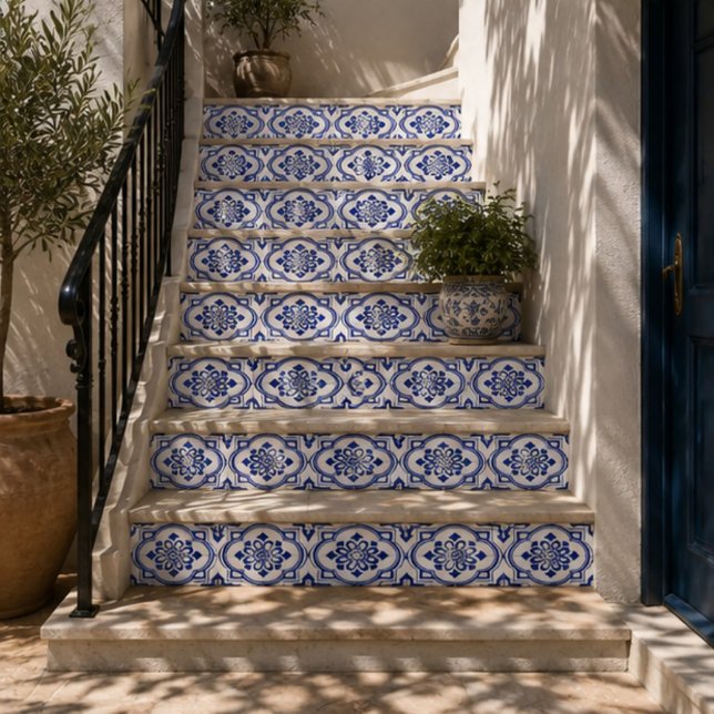 Carreau Lisbon Royale Classic Blue and White Geometric  (Créateur téléchargé)