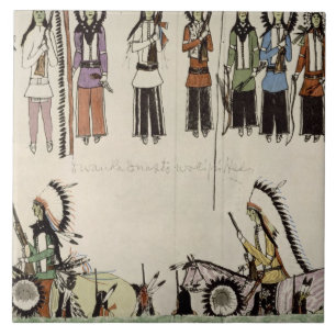 Carreau "Lissant la danse d'endroit" (encre sur le papier)