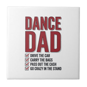 Carreau Liste de contrôle Dance Dad Design de gravure vint