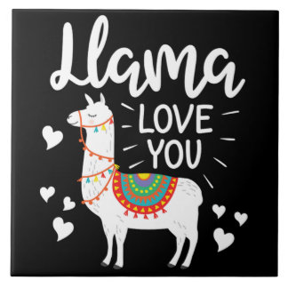 Carreau Llama Love You Cadeaux pour lui Son Alpaca Valenti