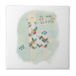 Carreau Llama Squad - Pas de Prob-llama<br><div class="desc">Llama Squad I par June Erica Vess. Comprend un lama avec un design texturé avec l'expression "No prob-llama".</div>