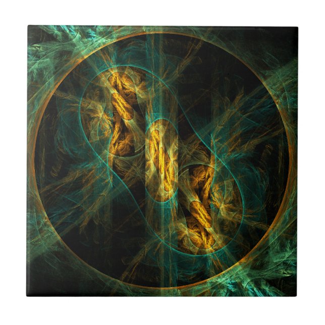 Carreau L'oeil de la Jungle Carrelage d'art Abstrait (Devant)