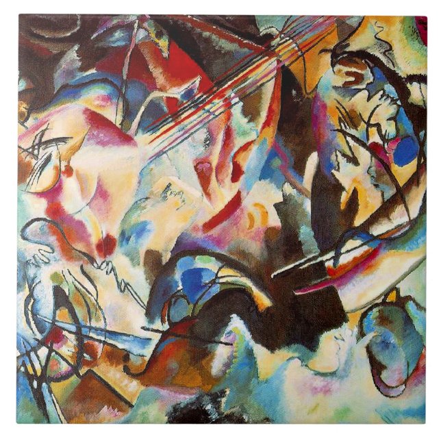 Carreau L'œuvre d'art abstrait de Kandinsky, Composition V (Devant)
