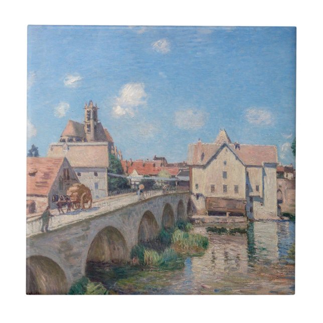 Carreau L'œuvre d'art d'Alfred Sisley - Le Pont de Moret (Devant)